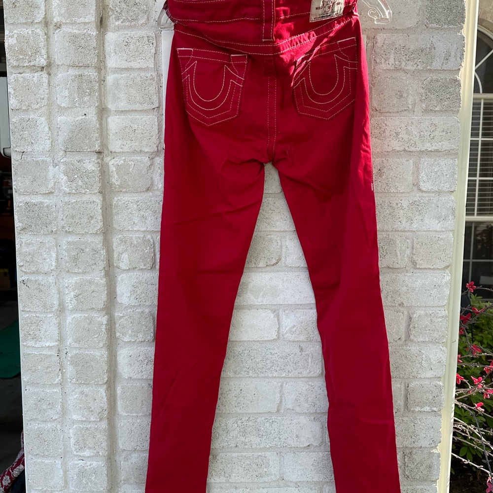 True Religion Red Skinny Jeans Fashion-Forward Stretch